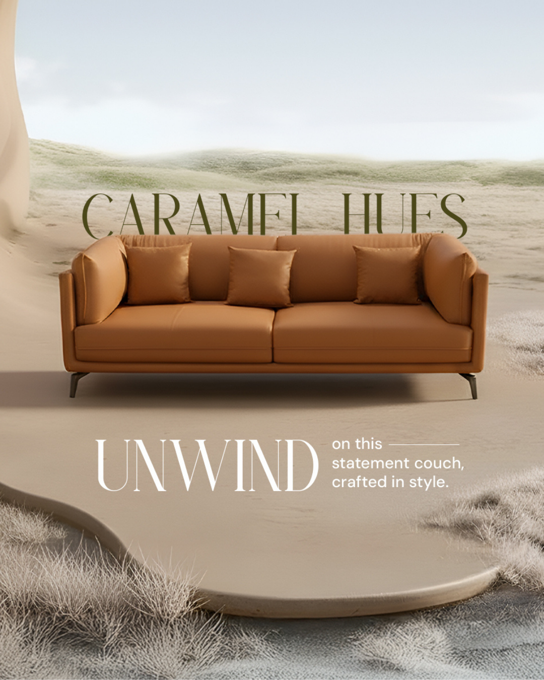 Dicassa Caramel Hues statement couch creative